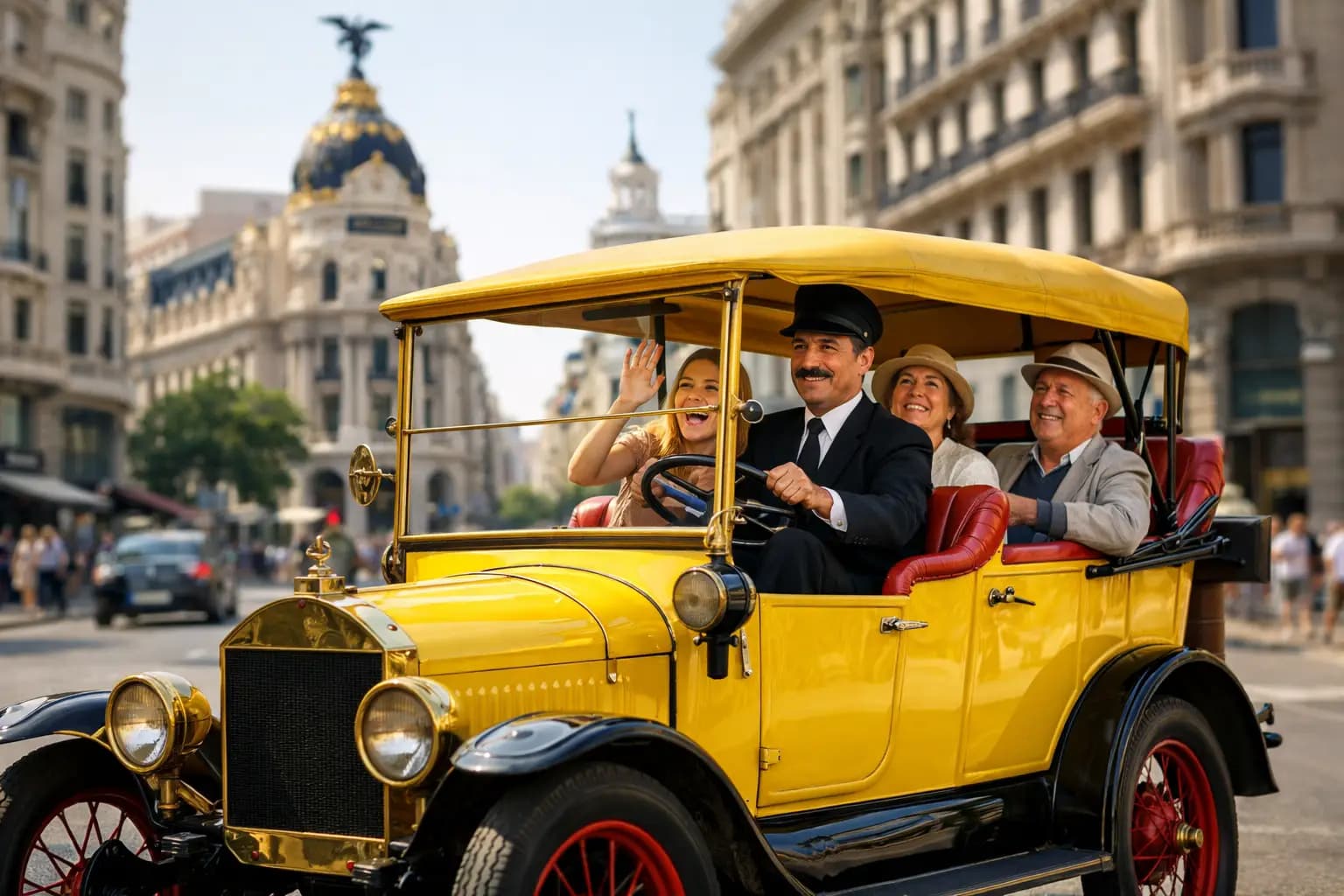 Madrid Attractions by Car in Vintage Style
